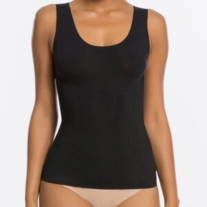 SPANX Thinstincts Tank Top Seamless Black 1X Sleeveless Scoop neck stretch NWT